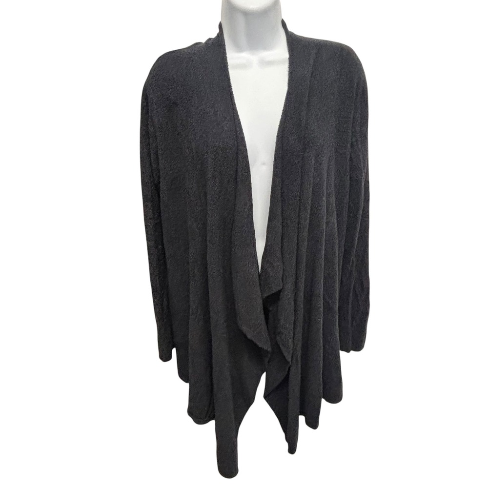 Barefoot Dreams Bamboo Chic Lite Cardigan 436 Carbon Black Waterfall Wrap S/M - Picture 1 of 11